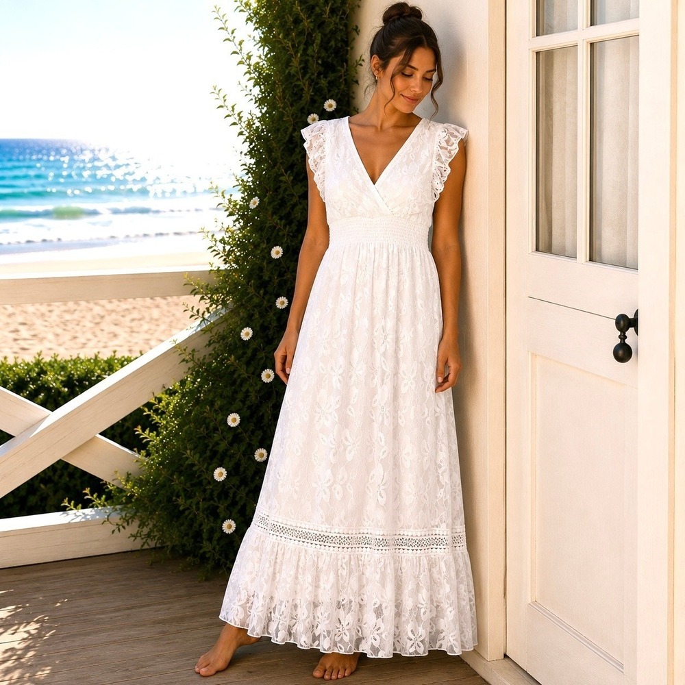 Anthropologie J Gee Large Maxi Dress Cottagecore Romantic Coquette Feminine Chic